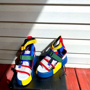 Anthony Wang color block platform sandals